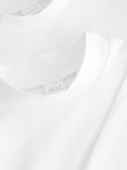 White 2 Pack Long Sleeve Cotton Stretch High Neck Tops (3-14yrs) - Image 4 of 4