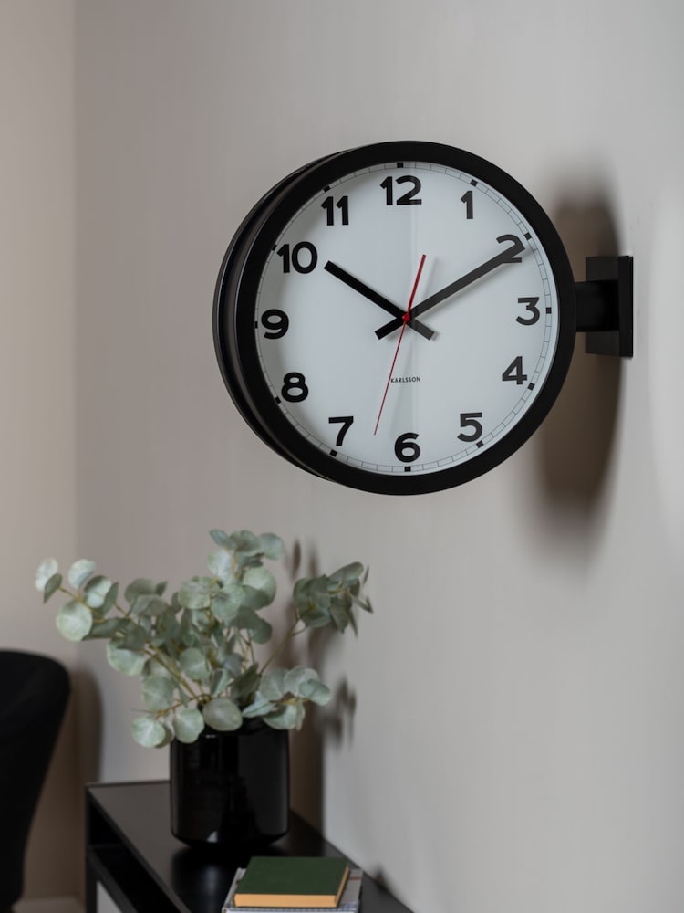 Karlsson White Classic Double Sided Wall Clock - Image 1 of 3