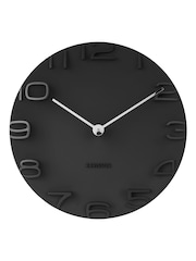 Karlsson Black On The Edge Wall Clock with Chrome Hands - Image 1 of 3
