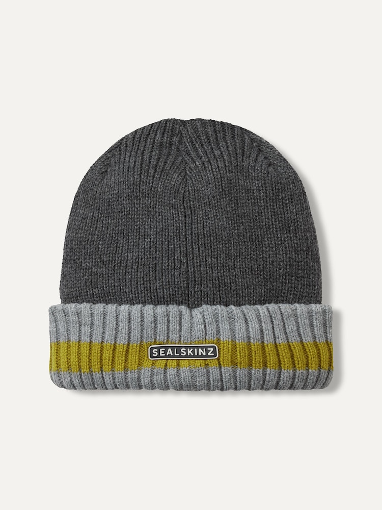 Sealskinz Holkham Waterproof Cold Weather Striped Roll Cuff Beanie - Image 1 of 2 Sealskinz Holkham Waterproof Cold Weather Striped Roll Cuff Beanie - Image 1 of 2