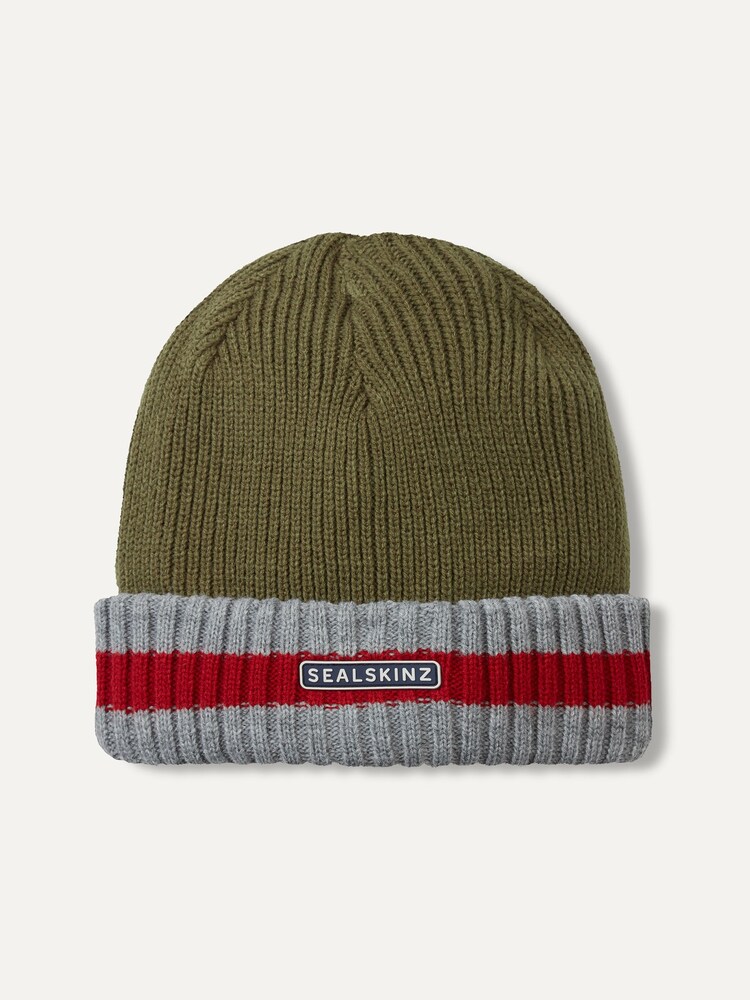 Sealskinz Holkham Waterproof Cold Weather Striped Roll Cuff Beanie - Image 1 of 2 Sealskinz Holkham Waterproof Cold Weather Striped Roll Cuff Beanie - Image 1 of 2