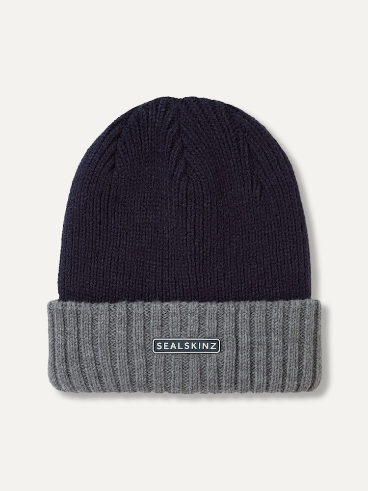 Dunkelblau - Sealskinz Bacton Wasserdichte Strickmütze mit Umschlag - Bild 1 von 2 Dunkelblau - Sealskinz Bacton Wasserdichte Strickmütze mit Umschlag - Bild 1 von 2