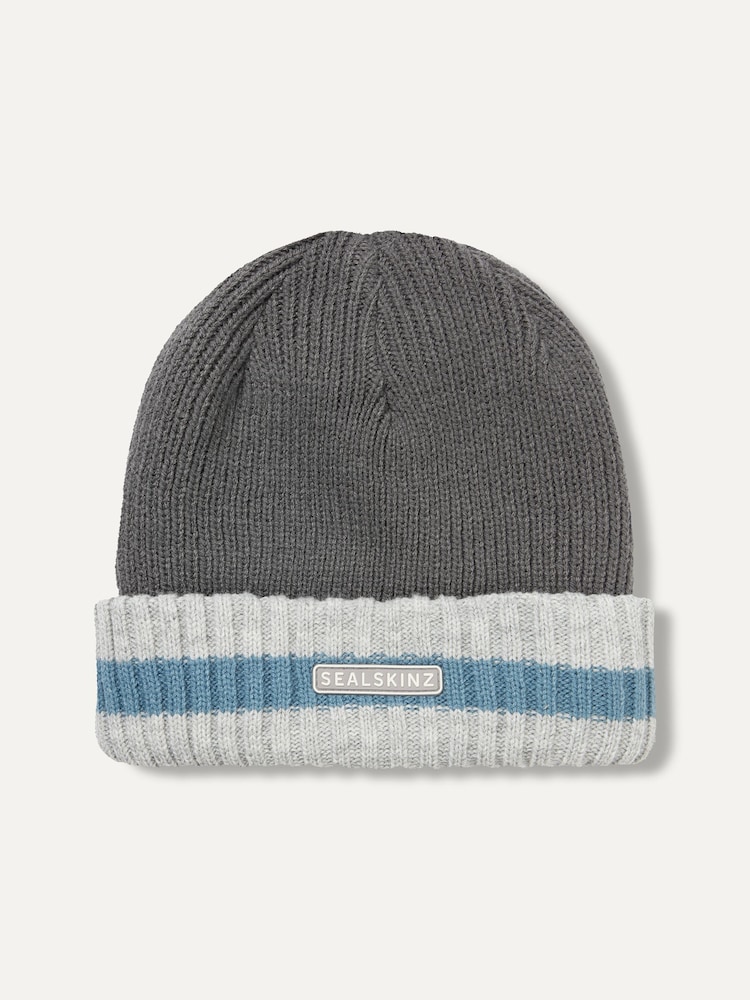 Sealskinz Holkham Waterproof Cold Weather Striped Roll Cuff Beanie - Image 1 of 2