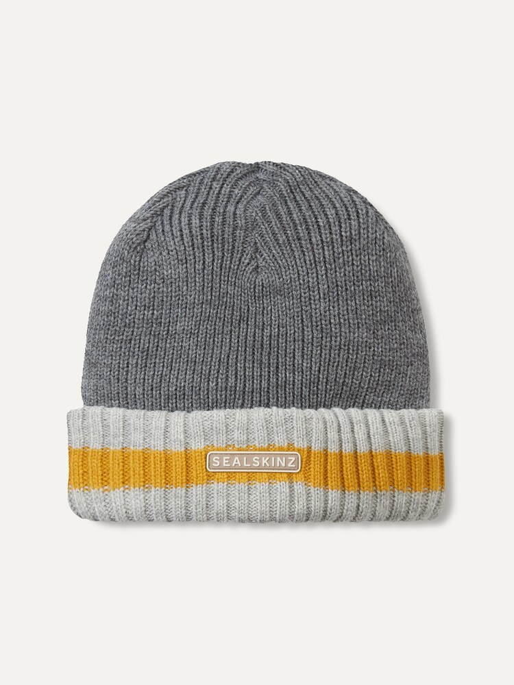Sealskinz Holkham Waterproof Cold Weather Striped Roll Cuff Beanie - Image 1 of 2