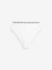 White/Blue Geo Print High Rise High Leg Cotton Rich Logo Knickers 4 Pack - Image 9 of 10
