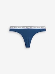 White/Blue Geo Print High Leg Cotton Rich Logo Knickers 4 Pack - Image 3 of 8
