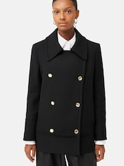 Jigsaw Wool Twill Longline Black Peacoat - Image 1 of 5