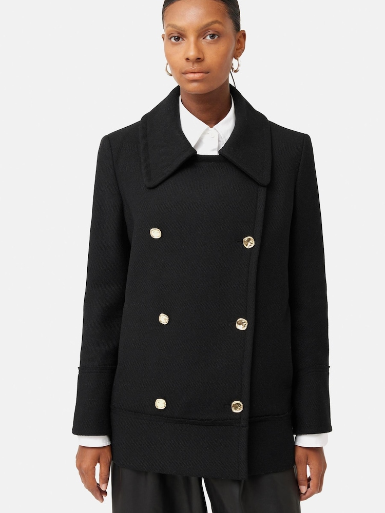 Jigsaw Wool Twill Longline Black Peacoat - Image 1 of 5