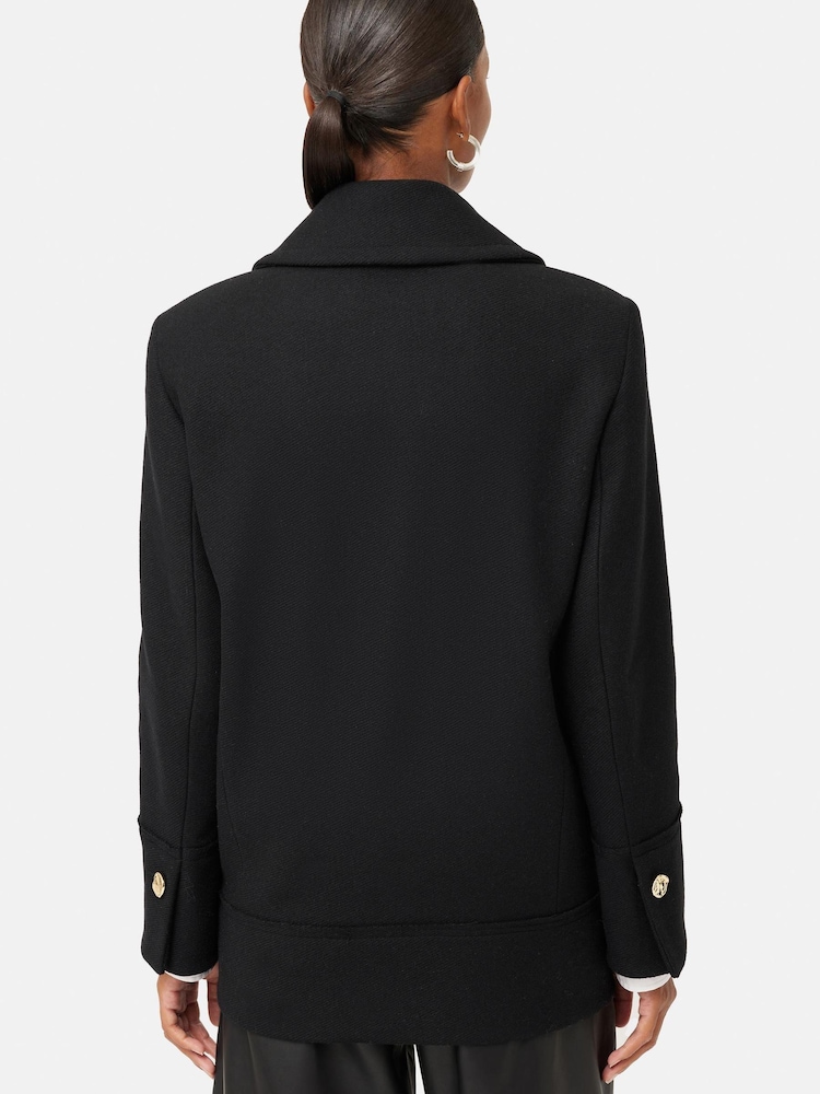 Jigsaw Wool Twill Longline Black Peacoat - Image 2 of 5