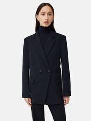 Jigsaw Black Piped Detail Tailored Blazer - Image 1 of 4