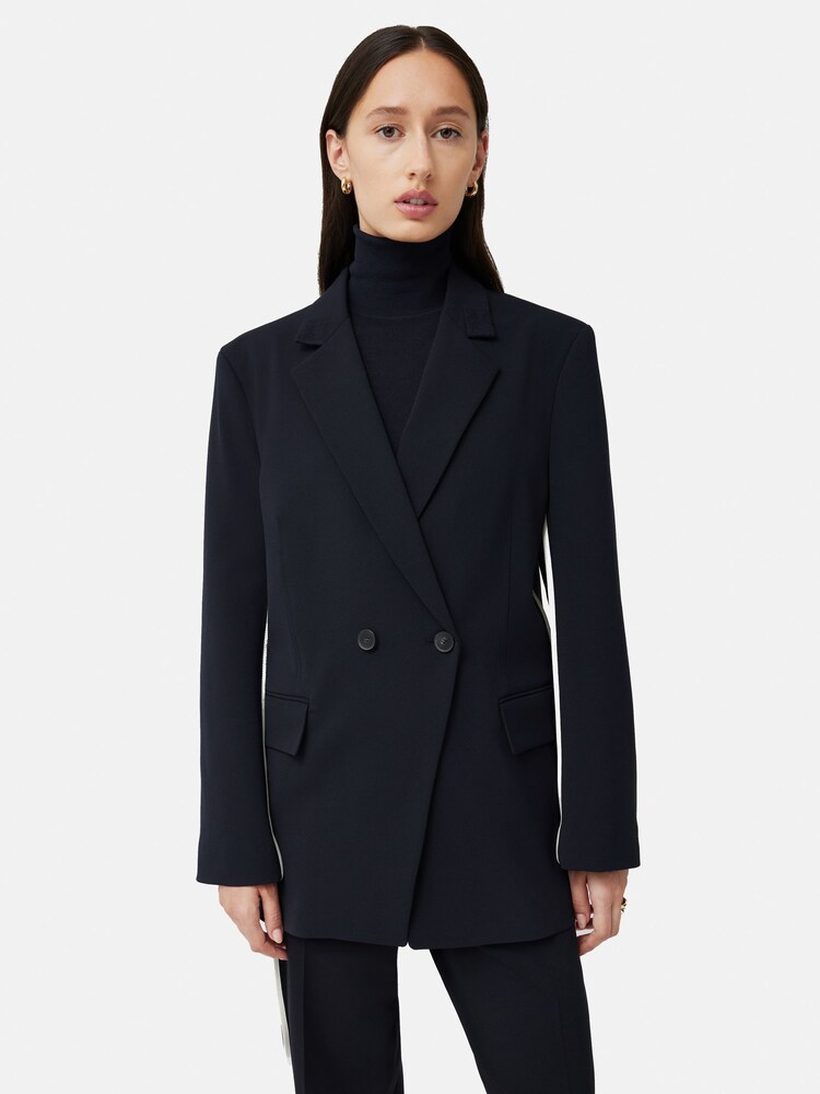 Jigsaw Black Piped Detail Tailored Blazer - Image 1 of 4