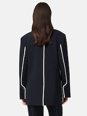 Jigsaw Black Piped Detail Tailored Blazer - Image 2 of 4