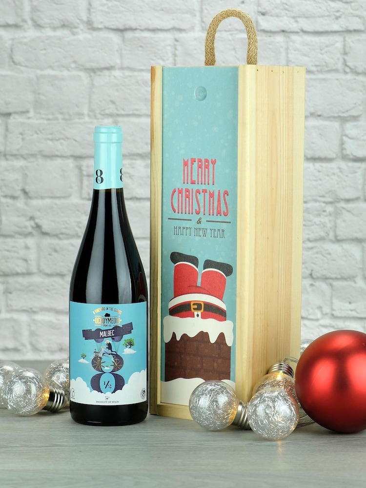 LeBonVin Malbec Red Wine Christmas Wooden Gift Box - Image 1 of 1