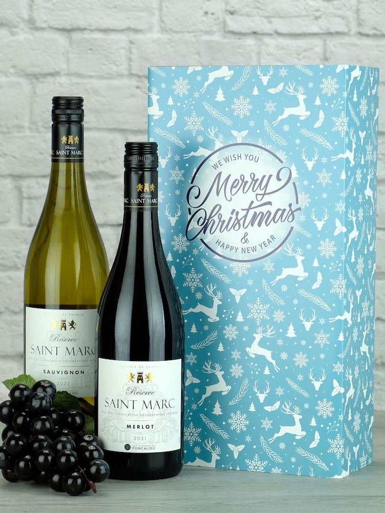 LeBonVin French Sauvignon Merlot Wine Christmas Gift Box - Image 1 of 1
