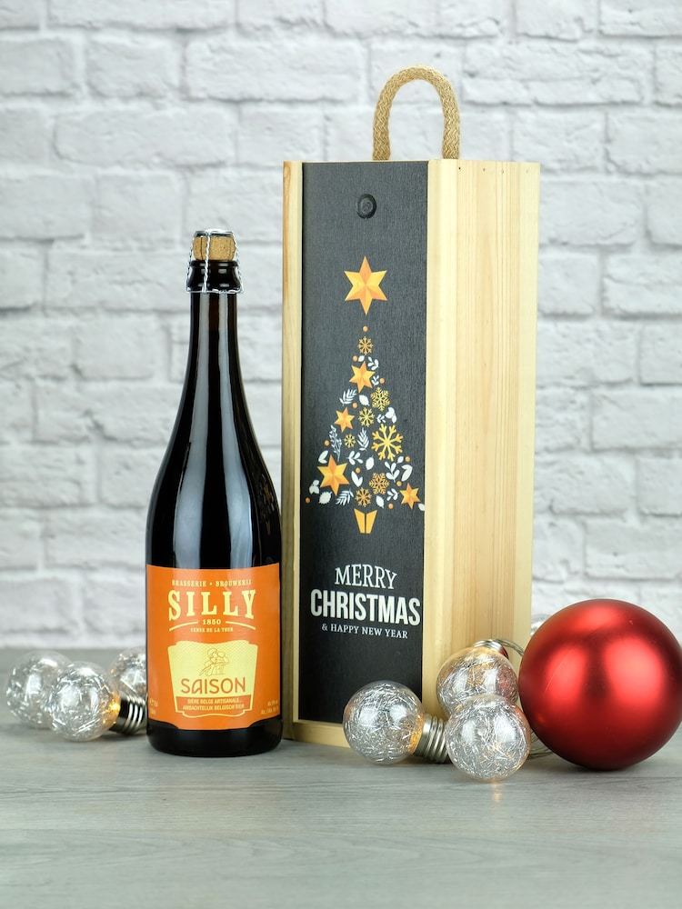 LeBonVin Silly Saison Beer Christmas Wood Gift Box - Image 1 of 1