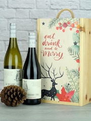 LeBonVin French Wine Duo Christmas Wooden Gift Box - Image 1 of 1