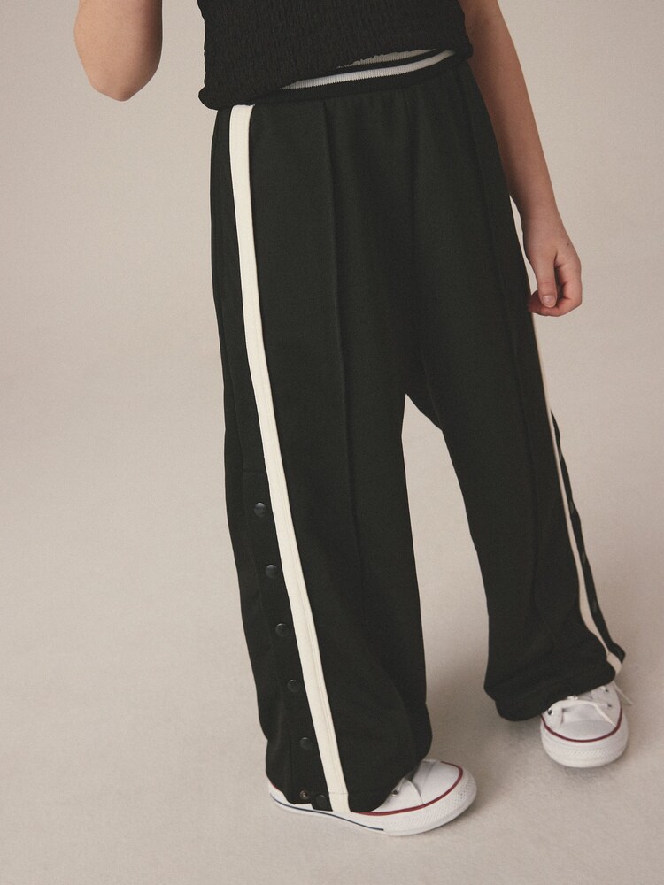 Buy Black Wide Leg Popper Joggers (3-16yrs) from the Next UK