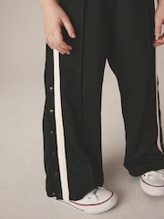 Black Wide Leg Popper Joggers (3-16yrs) - Image 4 of 7