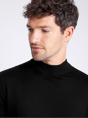 MOSS Black Merino-Blend Mock-Neck Jumper - Image 3 of 5