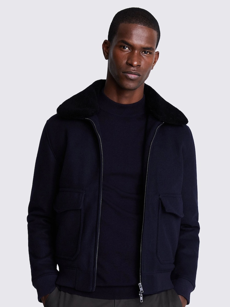 MOSS Black Bomber Jacket - Image 1 of 4