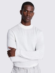 MOSS White Merino Mock Neck Jumper - Image 1 of 5