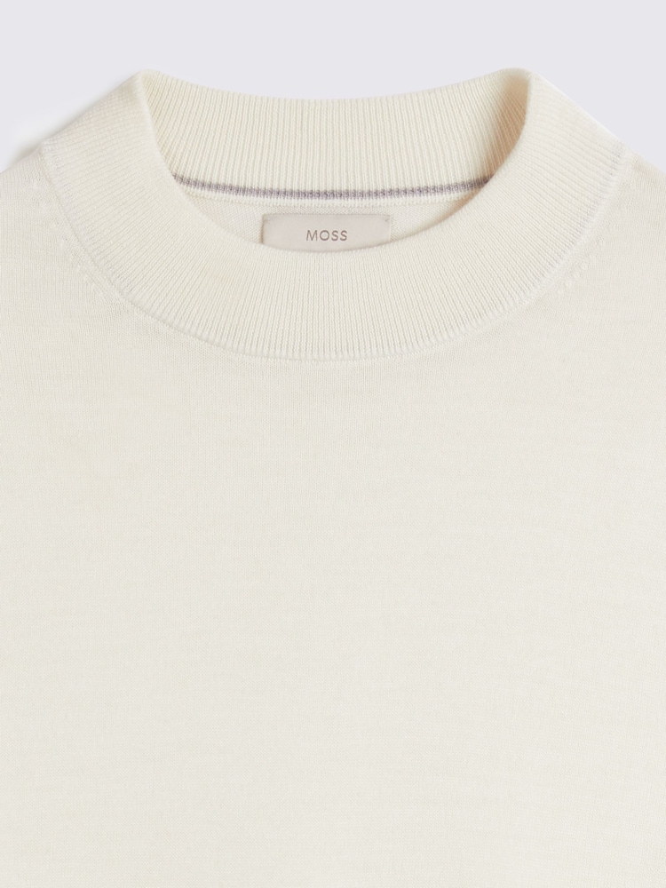 MOSS White Merino Mock Neck Jumper - Image 5 of 5