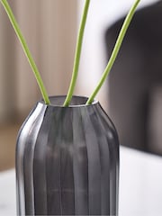 Lipsy Black Ribbed Carved Glass Stem Vase - Image 2 of 4