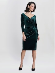 Gina Bacconi Zoe Velvet Wrap Dress - Image 3 of 5