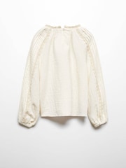 Mango Nude Plumeti Embroidered Blouse - Image 3 of 4