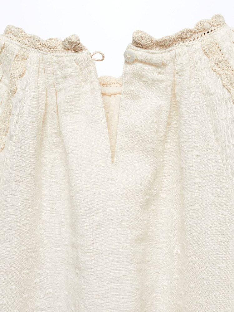 Mango Nude Plumeti Embroidered Blouse - Image 4 of 4