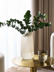 Lipsy Cream Ribbed Vase - Image 1 of 4
