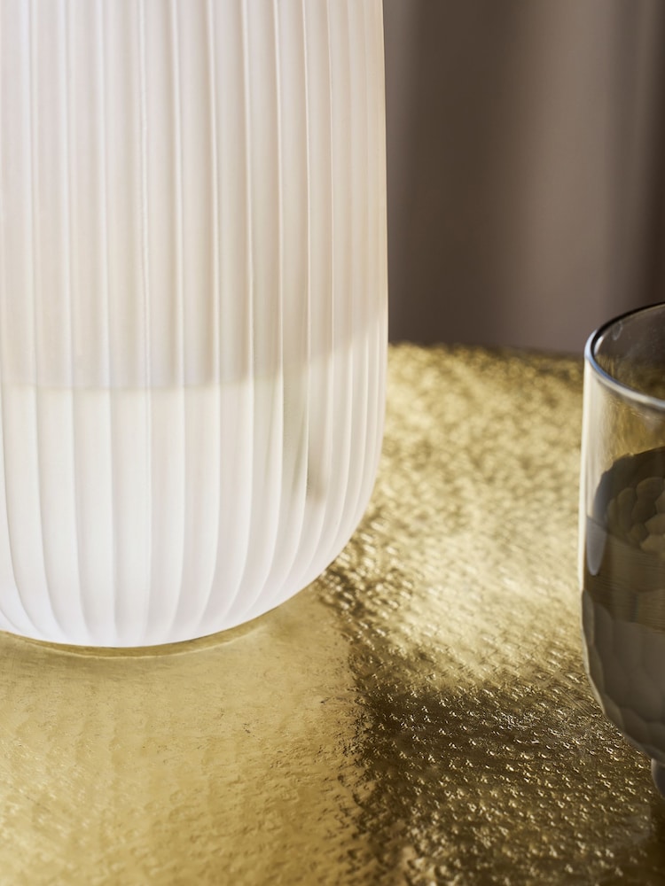 Lipsy Cream Ribbed Vase - Image 2 of 4