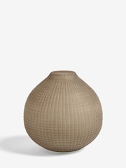 Lipsy Brown Smoked Hand Carved Glass Stem Vase - Image 3 of 4
