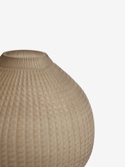 Lipsy Brown Smoked Hand Carved Glass Stem Vase - Image 4 of 4