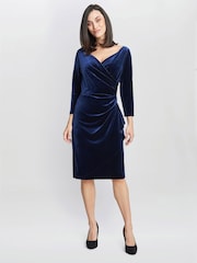 Gina Bacconi Zoe Velvet Wrap Dress - Image 3 of 5