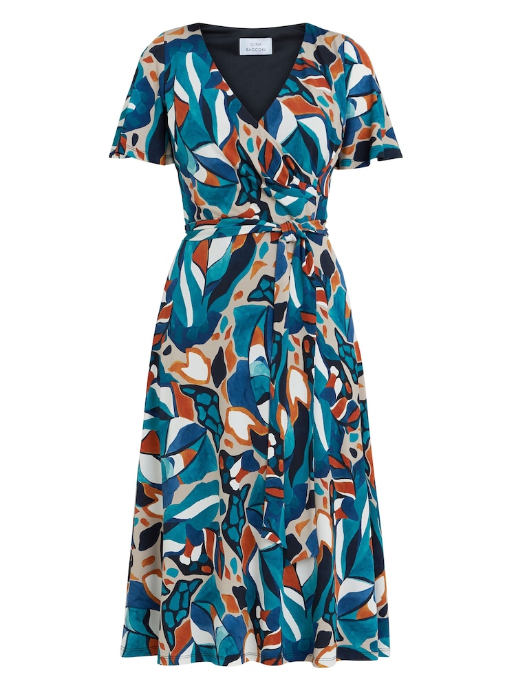 Gina Bacconi Green Eloise Fit And Flare Dress - Image 5 of 5