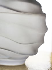 Lipsy Grey Round Ripple Frosted Glass Vase - Image 2 of 4