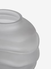 Lipsy Grey Round Ripple Frosted Glass Vase - Image 4 of 4