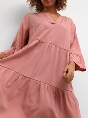 Cream Pink Imla 3/4 Sleeve Knee Length Dress - Image 4 of 6