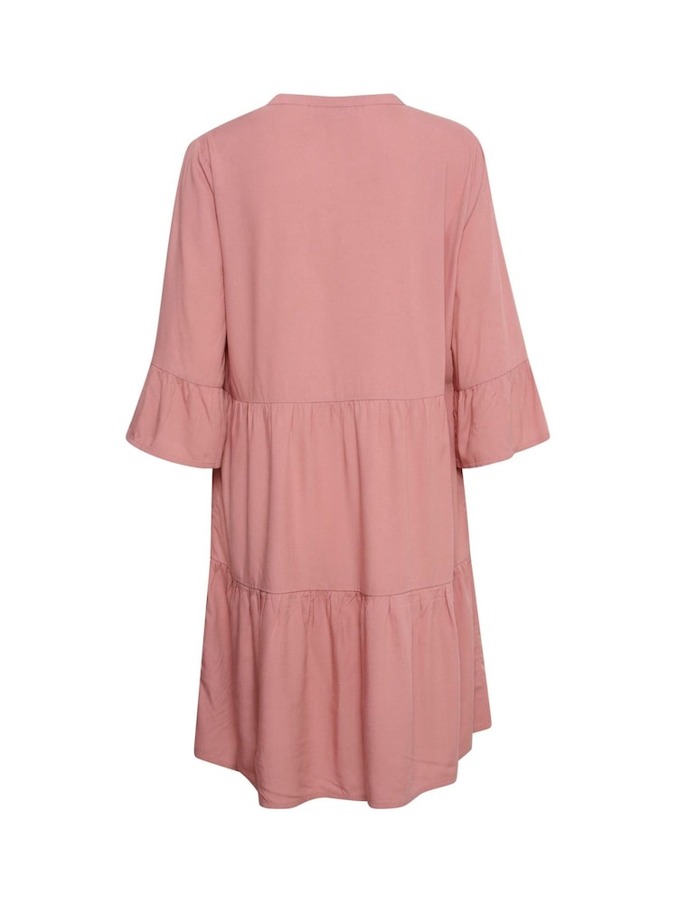 Cream Pink Imla 3/4 Sleeve Knee Length Dress - Image 6 of 6