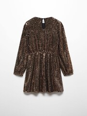 Mango Gold Girls Short Sequin Dress - Image 2 of 3