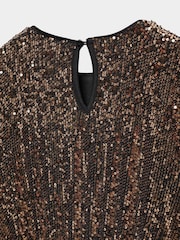 Mango Gold Girls Short Sequin Dress - Image 3 of 3