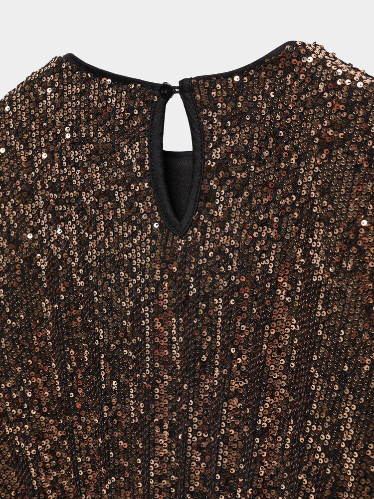Mango Gold Girls Short Sequin Dress - Image 3 of 3 Mango Gold Girls Short Sequin Dress - Image 3 of 3
