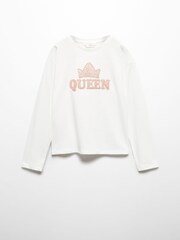 Mango Nude Queen Girls Embroidered Long Sleeved T-Shirt - Image 1 of 3
