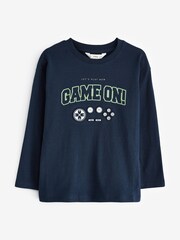 Mango Blue Boys Game On! Long Sleeve T-Shirt - Image 1 of 1