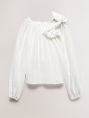 Mango Nude Girls Striped Bow Blouse - Image 1 of 3