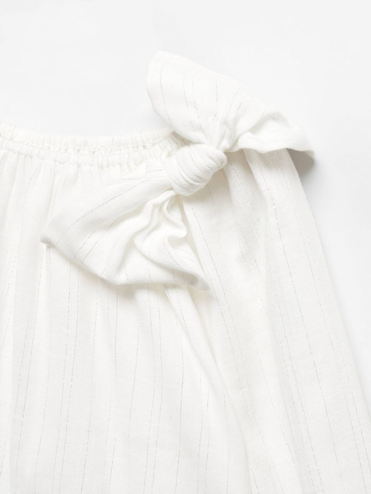 Mango Nude Girls Striped Bow Blouse - Image 3 of 3