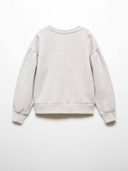 Mango Grey Embroidered Message Sweatshirt - Image 5 of 6
