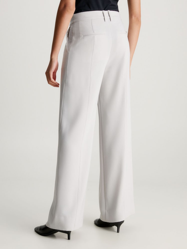 Calvin Klein Grey Wide Trousers - Image 2 of 4 Calvin Klein Grey Wide Trousers - Image 2 of 4