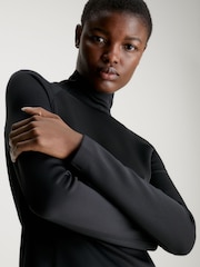 Calvin Klein Black Tech Knit Mini Dress - Image 4 of 5
